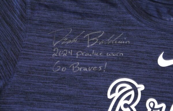 Drake Baldwin 2024 Practice Worn & Signed Official Blue Atlanta Braves BALDWIN 81 Nike Dri-Fit XL Shirt