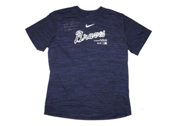 Drake Baldwin 2024 Practice Worn & Signed Official Blue Atlanta Braves BALDWIN 81 Nike Dri-Fit XL Shirt