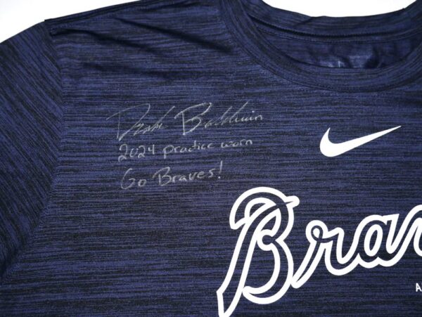 Drake Baldwin 2024 Practice Worn & Signed Official Blue Atlanta Braves BALDWIN 81 Nike Dri-Fit XL Shirt