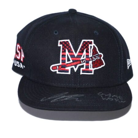 Indigo Diaz Game Worn & Signed Official Mississippi Braves Stars & Stripes New Era 59FIFTY Hat