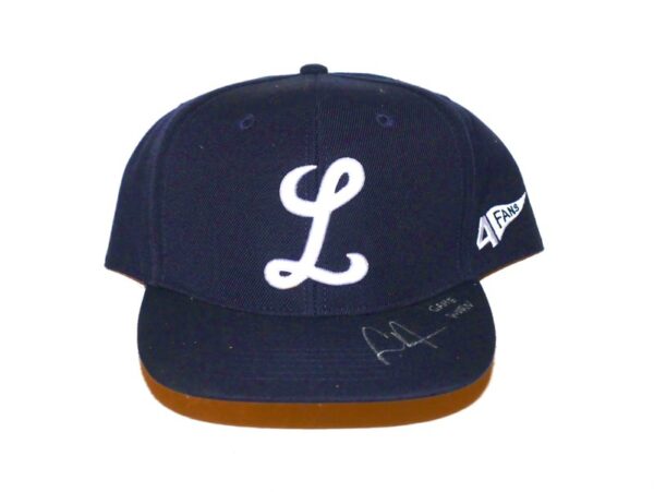 Logan Davidson 2024 Game Worn & Signed Official Navy Tigres del Licey 4FANS Hat - Worn In Winter Ball!