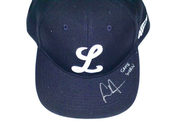 Logan Davidson 2024 Game Worn & Signed Official Navy Tigres del Licey 4FANS Hat - Worn In Winter Ball!