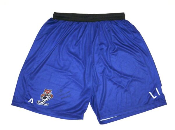 Logan Davidson 2024 Practice Worn & Signed Official Blue Tigres del Licey Shorts - Worn in Winter Ball!