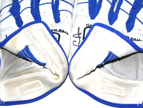 Logan Davidson 2024 Tigres del Licey Game Worn & Signed White & Blue Franklin Batting Gloves1