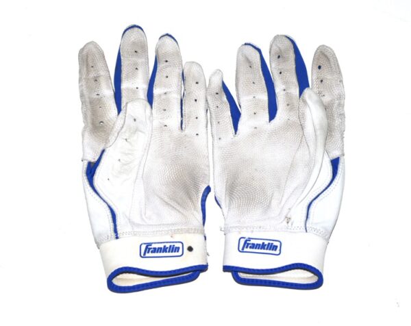 Logan Davidson 2024 Tigres del Licey Game Worn & Signed White & Blue Franklin Batting Gloves1