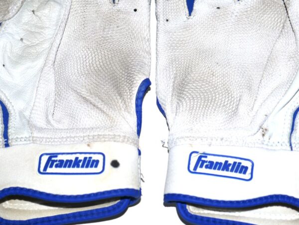 Logan Davidson 2024 Tigres del Licey Game Worn & Signed White & Blue Franklin Batting Gloves1