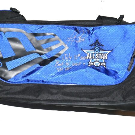 Rusber Estrada 2023 New Jersey Jackals Pre-Owned & Signed New Era Frontier League All-Star Game New Era Bag - Several Inscriptions!