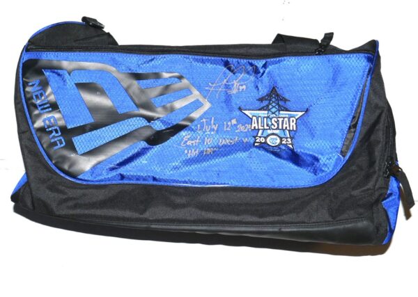 Rusber Estrada 2023 New Jersey Jackals Pre-Owned & Signed New Era Frontier League All-Star Game New Era Bag - Several Inscriptions!