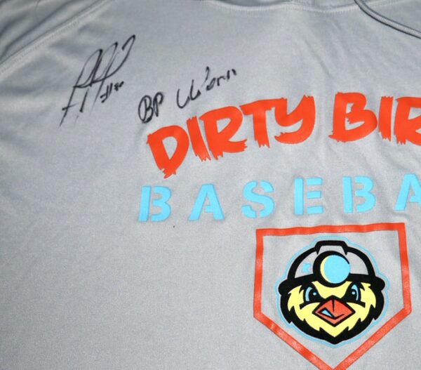 Rusber Estrada 2024 Batting Practice Worn & Signed Official Charleston Dirty Birds Short Sleeve Badger 3XL Pullover1