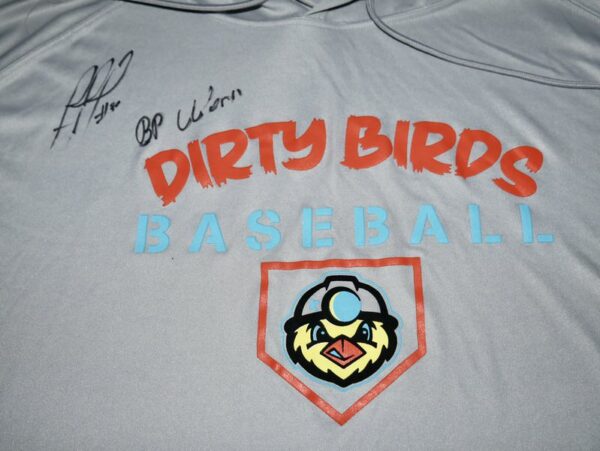 Rusber Estrada 2024 Batting Practice Worn & Signed Official Charleston Dirty Birds Short Sleeve Badger 3XL Pullover