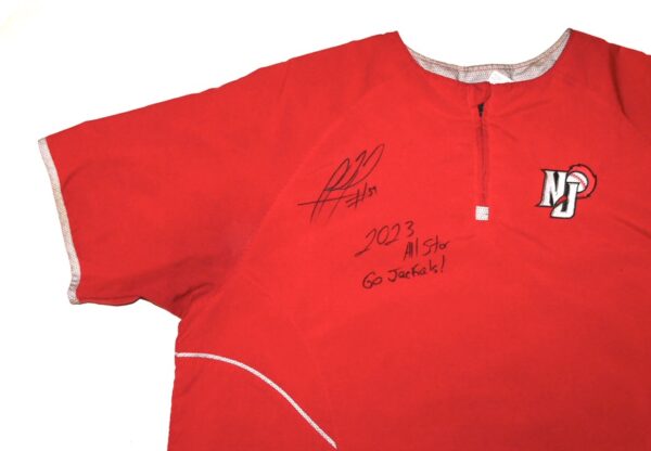 Rusber Estrada Batting Practice Worn & Signed Official New Jersey Jackals Russell Quarter Zip Pullover