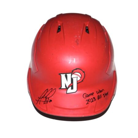 Rusber Estrada Game Worn & Signed Official New Jersey Jackals Rawlings Mach Carbon Batting Helmet