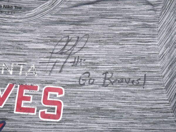 Rusber Estrada Practice Worn & Signed Official Atlanta Braves Baseball Nike Dri-Fit XXl Shirt