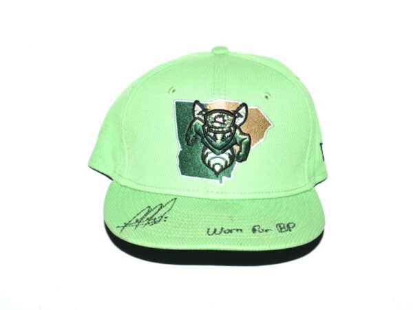 Rusber Estrada Team Issued & Signed Official Augusta GreenJackets New Era 59FIFTY Hat - Worn for Batting Practice!