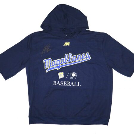 Rusber Estrada Team Issued & Signed Official Navegantes del Magallanes Baseball NA XL Hooded Sweatshirt