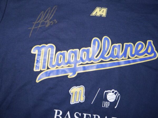 Rusber Estrada Team Issued & Signed Official Navegantes del Magallanes Baseball NA XL Hooded Sweatshirt