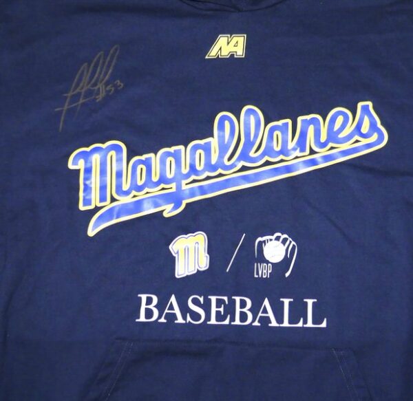 Rusber Estrada Team Issued & Signed Official Navegantes del Magallanes Baseball NA XL Hooded Sweatshirt