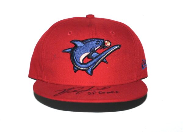 TJ Rumfield Game Used & Signed Official Clearwater Threshers Home New Era 59FIFTY Hat