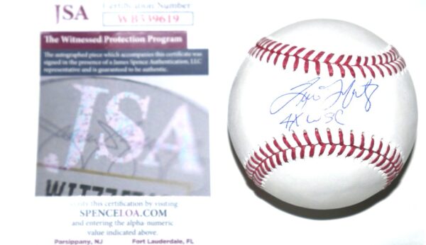 Tino Martinez New York Yankees Autographed Signed Rawlings OML Baseball with 4X WSC Inscription! - JSA