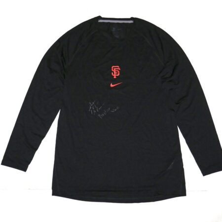 Armando Alvarez Practice Worn & Signed Official San Francisco Giants Long Sleeve Nike Dri-Fit Shirt - Worn during Spring Training!