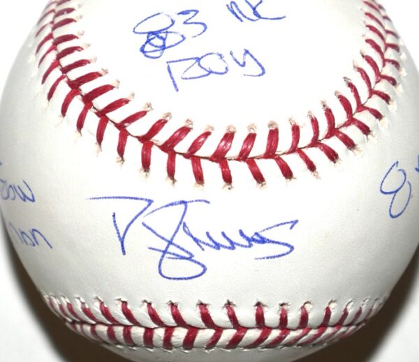 Darryl Strawberry New York Mets Signed Official Rawlings Major League Baseball with 83 NL ROY, 8X All-Star, 4x WS Champs, & Straw Man Inscriptions! - JSA Witnessed