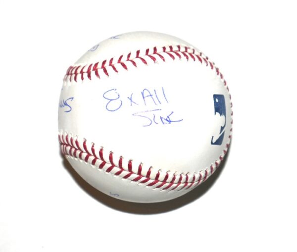 Darryl Strawberry New York Mets Signed Official Rawlings Major League Baseball with 83 NL ROY, 8X All-Star, 4x WS Champs, & Straw Man Inscriptions! - JSA Witnessed