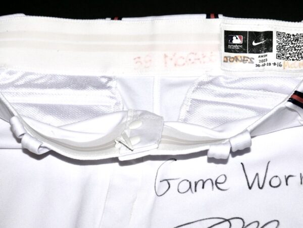 David McCabe 2023 Game Worn & Signed Official Rome Braves Nike Pants