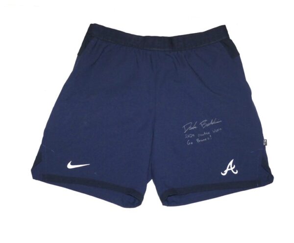 Drake Baldwin 2024 Practice Worn & Signed Official Atlanta Braves Nike Dri-Fit XL Shorts