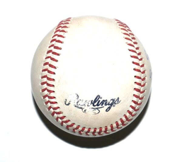 Javier Valdes Mississippi Braves Signed Go Braves! Game Used Official Minor League Baseball