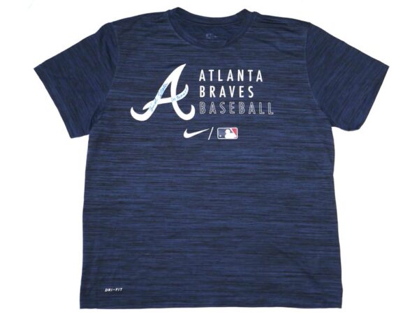 Landon Stephens Practice Worn & Signed Official Atlanta Braves Baseball Nike Dri-Fit XL Shirt