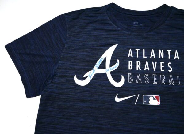 Landon Stephens Practice Worn & Signed Official Atlanta Braves Baseball Nike Dri-Fit XL Shirt