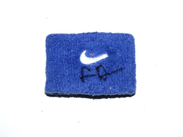 Logan Davidson 2024 Tigres del Licey Game Worn & Signed Blue & White Nike Wristband - Worn In Winter Ball!