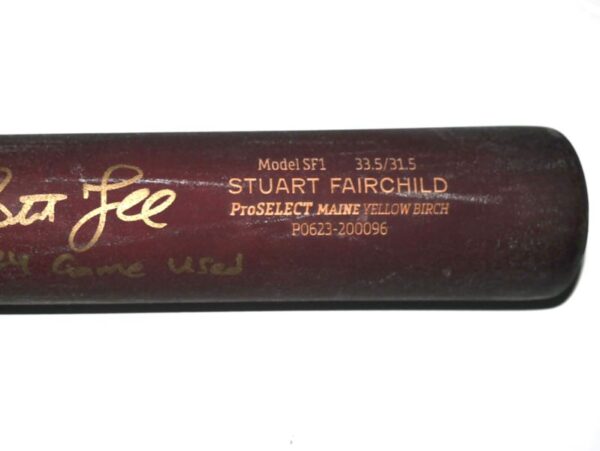 Stuart Fairchild 2024 Cincinnati Reds Game Used & Signed Dove Tail DTB Baseball Bat