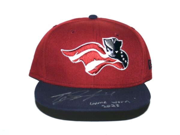 TJ Rumfield 2023 Game Worn & Signed Official Somerset Patriots Alternate New Era 59FIFTY Fitted Hat