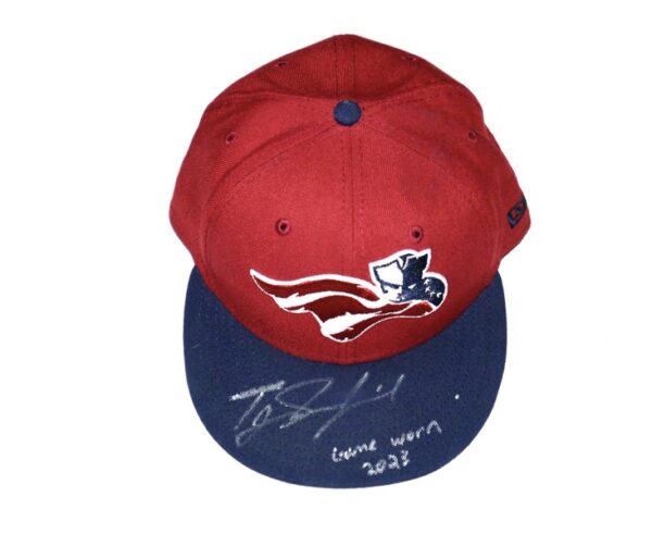 TJ Rumfield 2023 Game Worn & Signed Official Somerset Patriots Alternate New Era 59FIFTY Fitted Hat