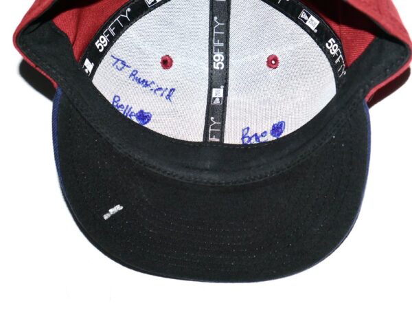 TJ Rumfield 2023 Game Worn & Signed Official Somerset Patriots Alternate New Era 59FIFTY Fitted Hat