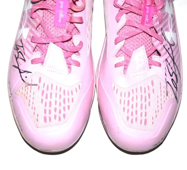 TJ Rumfield 2024 Scranton/Wilkes-Barre RailRiders Game Worn & Signed Pink Under Armour Baseball Cleats - Designed by UA for Mothers Day!