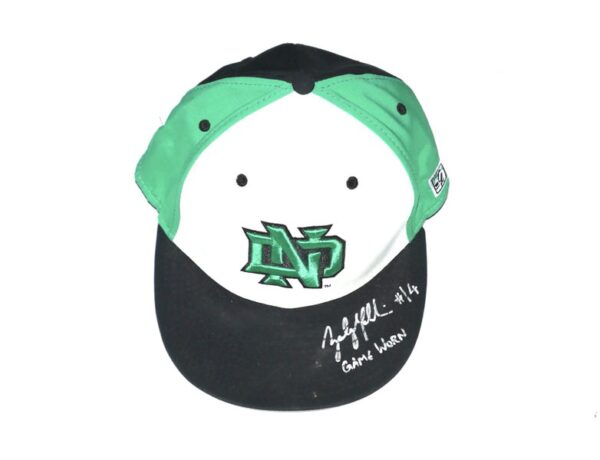 Zach Muckenhirn Game Worn & Signed Official North Dakota Fighting Hawks Game Hat - 1st UND Player to Make it the Major Leagues!