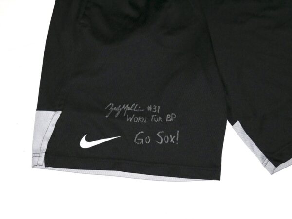 Zach Muckenhirn Practice Worn & Signed "GO SOX!" Official Chicago White Sox Nike Dri-Fit Shorts