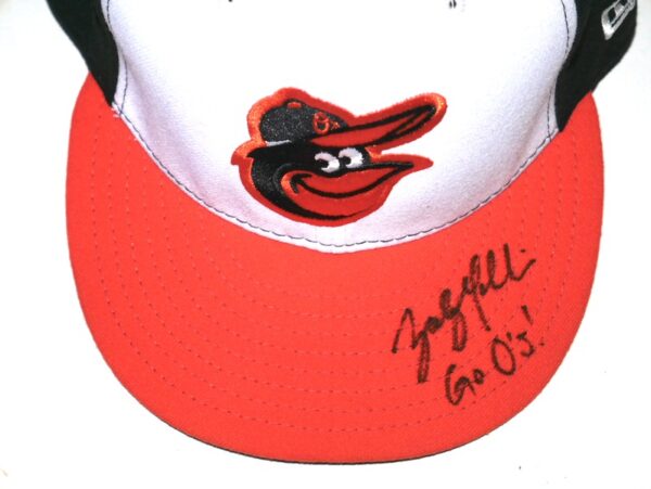 Zach Muckenhirn Team Issued & Signed Go O's! Official Baltimore Orioles New Era 59FIFTY Hat - Worn in Spring Training!